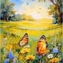 Butterfly Garden Paint by Numbers Kit for Adults - DIY Monarchs and Wildflowers in Field Painting on Canvas 16x20 Inches, Acrylic Paint Set, Suitable for Beginners, Art for Home Decoration or Gifts