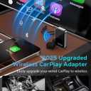 Wireless CarPlay Adapter for Apple iPhone - 2025 Wired Car Play to Wireless Dongle, USB-A/C Plug & Play, Stable Bluetooth CarPlay Adapter Only for iPhone iOS 10+ & Cars with Factory Wired Car Play
