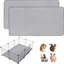 2Pack Guinea Pig Cage Liners, LWYMX 24''X36'' Washable Guinea Pig Pee Pads, Non Slip Reusable Super Absorbent Guinea Pig Training Mat Bedding Fleece for Small Animals Hamster Rabbit Chinchilla Rat