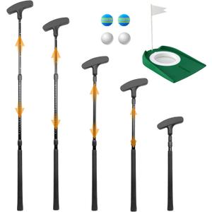 Adjustable Golf Putter, Two-Way Kids Putter for Right & Left Handed, Mini Golf Set for Youth & Junior - 1 Kids Golf Club with 4 Golf Balls & Cup with Flag, Golf Putters for Men for Golfer