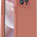 Vooii Compatible with iPhone 15 Pro Case, Upgrade Defender Liquid Silicone, [Camera Protection] [Soft Anti-Scratch Microfiber Lining] Shockproof Phone Case for iPhone 15 Pro 6.1 inch - Caramel