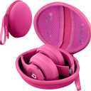 co2CREA for Beats Studio Pro / Studio3 / Solo4 / Solo3 Headphones, Hard Travel Case Compatible with Beats Wireless On-Ear Headphones (Rose Red Case)
