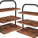 Cupcake Stand 2 Pack, 3 Tier Rustic Wood Metal Cupcake Stand for 50 Cupcakes, Large Dessert Display Stand for Party, Wedding, Graduation, Vendor