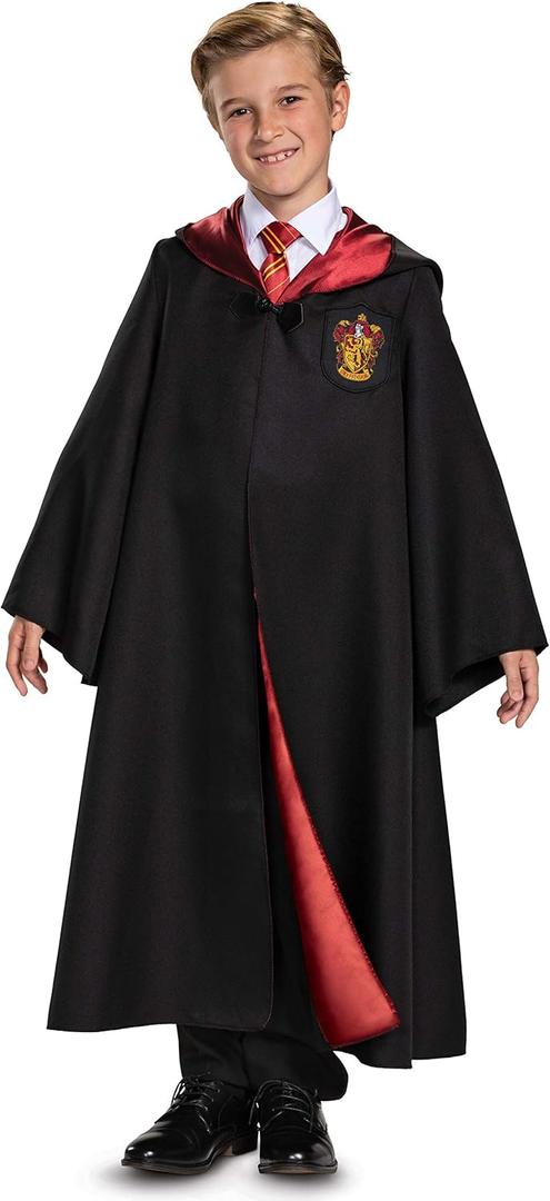 Harry Potter Robe, Official Hogwarts Wizarding World Costume Robes, Deluxe Kids Size Dress Up Accessory (Small (4-6))