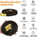 10FT Lightweight Flexible Garden Hose,Non-Slip Handles,Non-kink Hose,Solid Brass Fitting for Boats, RV Water Hose,Marine Washdown,Lawn,Garden,Leakproof TPE Hose (OrangeBlack, 10 FT)