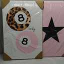 Coquette Aesthetic Wall Art Preppy Pink Canvas Wall Decor Trendy 8 Ball Leopard Poster Y2k Lucky Girl Wall Art Prints Girly Room Wall Art Retro Star Picture for Dorm Bedroom 16x24x2 Inch Ready to Hang