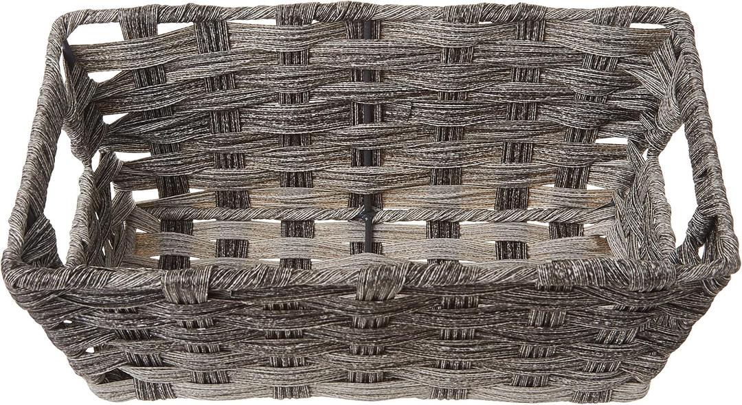 Gray Wash Split Rattique Shelf Tote 1 Pack Size 10 x 13.5