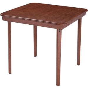 MECO Stakmore Classic Straight Edge Solid Wood Folding Card Table, Cherry Frame