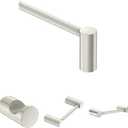 Moen Align Brushed Nickel Accessories Bundle Featuring Modern 24inch Bathroom Towel Bar, Robe Hook, Wall Mounted Double Post Pivoting Toilet Paper Holder, and 9inch Hand-Towel Bar