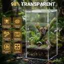 Jumping Spider Enclosure - Acrylic Terrarium Habitat for Spiders, Tarantulas, Snail, Mantis, Lizard, and Small Reptiles, Magnetic Doors (3x3x6 inch)