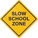 Slow School Zone Sign 24 × 24 Inches Reflective Aluminum Signs