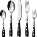 HOMECHEN 20-Piece Vintage Silverware Set with Black Bakelite Handles - Elegant Flatware for Home Kitchen & Special Occasions, Dishwasher Safe (Includes Forks, Spoons & Knives)