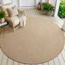 DEXI Round Jute Rug Natural Fiber 5x5, Braided Woven Area Rugs No Shed, Soft Neutral Rustic Carpet Mat for Indoor Outdoor Patio Dining Living Room Bedroom Farmhouse, 5ft, Beige