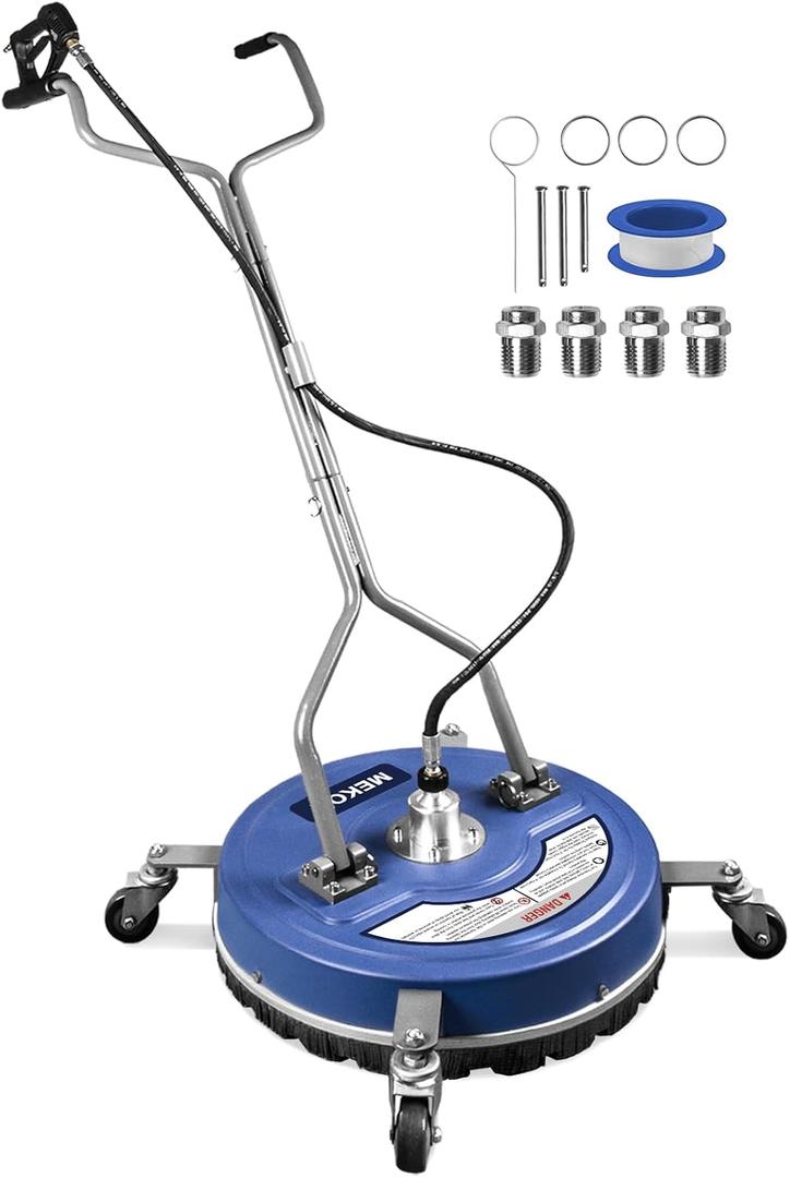 MEKOH 20” Heavy-Duty Pressure Washer Surface Cleaner with Wheels, 4500PSI