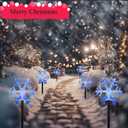 Christmas Snowflake Pathway Lights, 6 Pack Outside Walkway Markers Lights 7.5 Feet Christmas Outdoor Decorations Garden Stake Backyard Decor (Ice Blue)