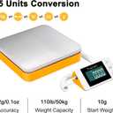 Fuzion Shipping Scale - Digital Postal Scale 110LB x 0.1oz, Large LCD Display, 5 Units, Scale for Packages, Postage - Dual Power Supply (Batteries & Adapter)
