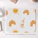 Seorsok Cute Milk & Egg Patterns Mouse Mat,Premium Textured Mouse Pads for Office Laptop,Washable Square Cute Mousepads with Extended Stitched Edges Non Slip Rubber Base 9.5"x7.8"x0.12" Inch,White