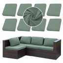 SUKAIKEQA Outdoor Cushion Covers Set,8PCS Patio Furniture Couch Seat Slipcovers, Replacement for Sofa Sectional Chair(Cover，Only)