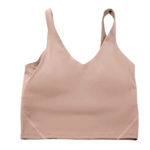 Women's Yoga Vest Top with Built-in Bra, U-Back Design for Fitness, Jogging, and Gym Workout, Size M