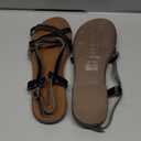 Veittes Women's Flat Slide Sandals - Casual Fashion Cross Strappy Braided Slip on Flat Summer Sandals.(2207023-2,BK/MF,9.5)