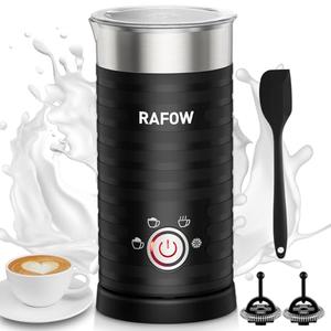 4 In 1 Electric Milk Frother Steamer - Hot and Cold Coffee Foam Froth Maker 350ml/12oz, Automatic Milk Warmer Foamer for Latte, Cappuccinos, Macchiato, Chocolate