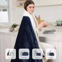 ESTINGO Twin Size Heated Blanket Electric Blanket Twin, Ultra Soft Electric Heating Blanket Twin Size with 5 Heating Levels & 10 Hours Auto Off, 62"x84", Navy Blue