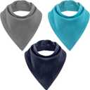 Baby Noah Adult Drool Bib for Special Needs, 3 Pack Large Elderly Bandana, Teen Bib for Women Men, Soft Absorbent Set for Kid - Standard