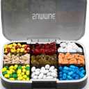 Large Pill Organizer, 9 Compartments Portable Travel Pill Box Case Moisture Proof, XL Pill Container Holder for Vitamins, Cod Liver Oil, Supplements, Medication (Black)