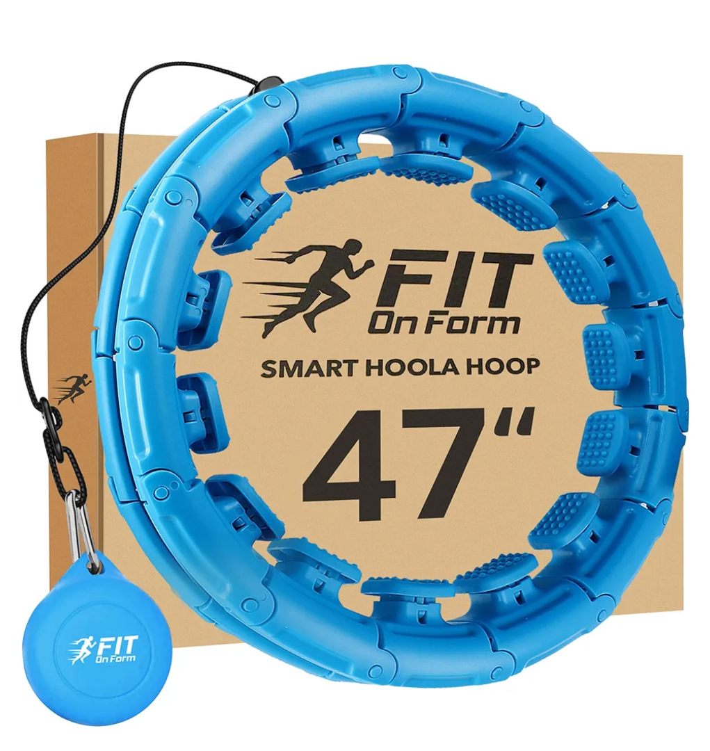 FIT ON FORM Infinity Weighted Hula Fit Hoop for Adult Weight Loss, 2 in 1 Smart Fitness Exercise Hoop for Women Abs Workout, 24/28/32 Detachable Knots