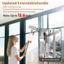 2 Pack 5-in-1 Extendable Window Squeegee with Spray, 12.6 Inches All-Purpose Window Cleaner Tool, Sponges, Silicon Blade & Gap Brush for Indoor/Outdoor Glass, Shower Door, Car Windshield, Mirror