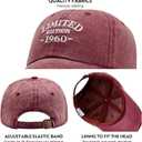 65th Birthday Gifts for Men Women, Happy 65th Birthday Decorations - Embroidered Baseball Caps Adjustable (Red)