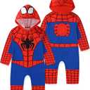 Marvel SpiderMan Boys Cosplay Hooded Coverall for Toddler, Size 5T