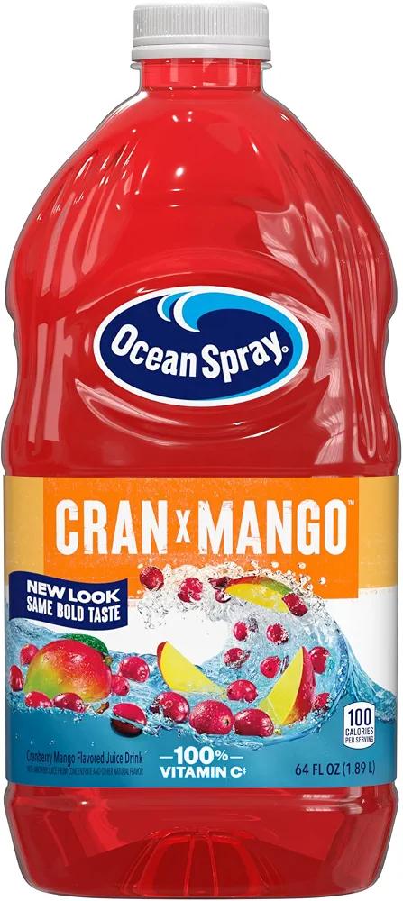 Ocean Spray Cran-Mango Juice Drink, 64 Ounce Bottle (Pack of 8)  EXP. 07/06/2026