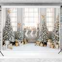 Kate 7×5ft Winter Christmas Background Photography Christmas Tree Gifts Bright Window Xmas Decoration Background Studio Prop Photography Video