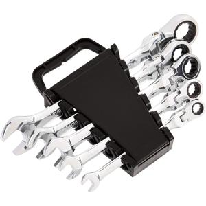 Amazon Basics Ratchet Wrenches Set, Flexible Metric Flex Head, 5-Piece