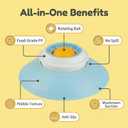 Dog Cat Lick Sphere Slow Feeder for Liquid Food & Peanut Butter,Interactive Licksphere for Dogs Anxiety Relief,Non-Slip Licking Bowl Enrichment Toys to Healthy Diet Food Container for Dogs Cats,Yellow