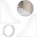2 PCS Shower Splash Guards, Removable Bathtub Water Splash Guards, Acrylic Tub Corner Guard Boards, Clear Home Bathtub Guards with Adhesive Tape