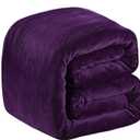 Polar Fleece Blankets King Size for The Bed Extra Soft Brush Fabric Super Warm Sofa Blanket 90" x 108"(Purple King)
