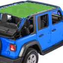 Alien Sunshade Jeep Wrangler JLU (2018-2023) - Full Length Mesh Sun Shade for Jeep JL Unlimited - Blocks UV, Wind, Noise - Bikini JLkini Top Cover for Sport, Sport S, Sahara, Rubicon (Green)