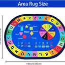 USTIDE Large Oval Kids Rug 6.5X10Ft ABC Alphabet Shapes Educational & Fun Classroom Rug Non-Slip Learning Area Rug for Bedroom Playroom Decor