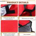 Mifoci 2 Pcs 20 x 20 x 6 Insulated Pizza Delivery Bag Pizza Warmer Bags Carrier Insulated Bags Hold 2-16" or 18" Boxes, for Catering Food Delivery, Restaurants, Cookouts(Red)