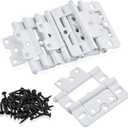 10 Pack White Shutter Hinges,3 Inch Non Mortise Hinge, Screen Door Hinges Easy to Install, Screen Door Hinge with Screws for Cabinet