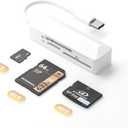 [Apple MFi Certified] SD Card Reader for iPhone,Lightning Memory SD Card Reader Adapter High-Speed XD Picture Card Camera Adapter (White-USBC 3in1)