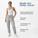 Common Stitch 3 Pack Fleece Joggers for Women — Deep Pockets, Slim Fit, Elastic Drawstring Waist (1X)