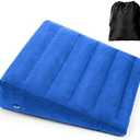 USHMA Inflatable Wedge Pillow, Portable Travel Wedge Pillow, Fast Inflation & Deflation Inflatable Wedge Pillows for Travel, Blow Up Sleeping Back Knee Bed (Blue)