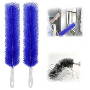Bendable Microfiber Head, 2026 Upgraded Fan Cleaner Brush Reusable Dust Remover Washable ldeal for Electric Fans Air Conditioning, Home Car Vents, Curtain (Blue 2 Pcs)