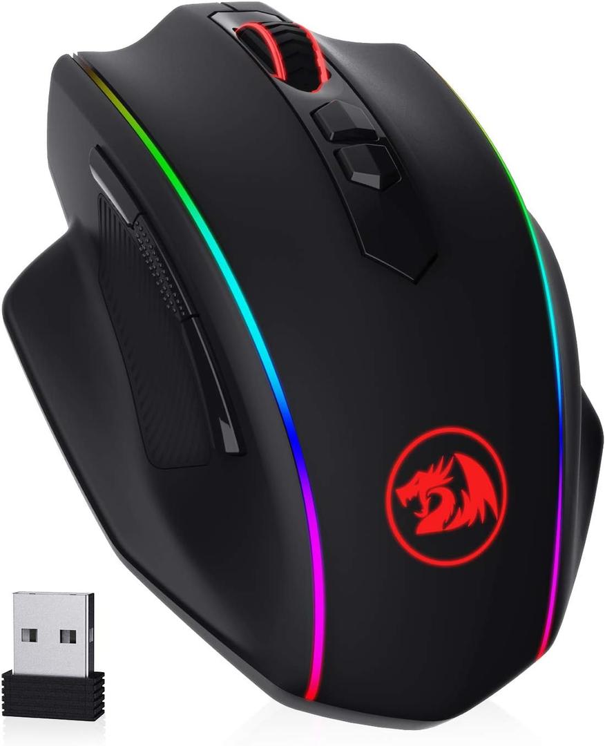 Redragon M686 Wireless Gaming Mouse, 16000 DPI Wired/Wireless Gamer Mouse with Professional Sensor, 45-Hour Reliable Power Capacity, Customizable Macro and RGB Backlight for PC/Mac/Laptop