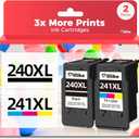 240xl 241xl Ink Cartridges Replacement Compatible for Canon PG-240 CL-241 XL pg240 cl241 Combo Pack for MG3620 MG3600 MG3520 TS5120 MG2120 MX472 MX452 MX512 MX532 Printer (1 Black,1 Color)