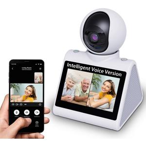 Indoor Home Security Camera(Intelligent Voice Version) Two Way Video Camera,Pet Dog Camera Monitor for Baby/Elder/Nanny/Pet/Dog with Phone App,Pan/Tilt Dome Camera