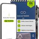 Rocketbook Mini Reusable Smart Notepad, Pocket Size On-The-Go Notebook, 3.5x5.5, Navy Blue (Pack of 1)